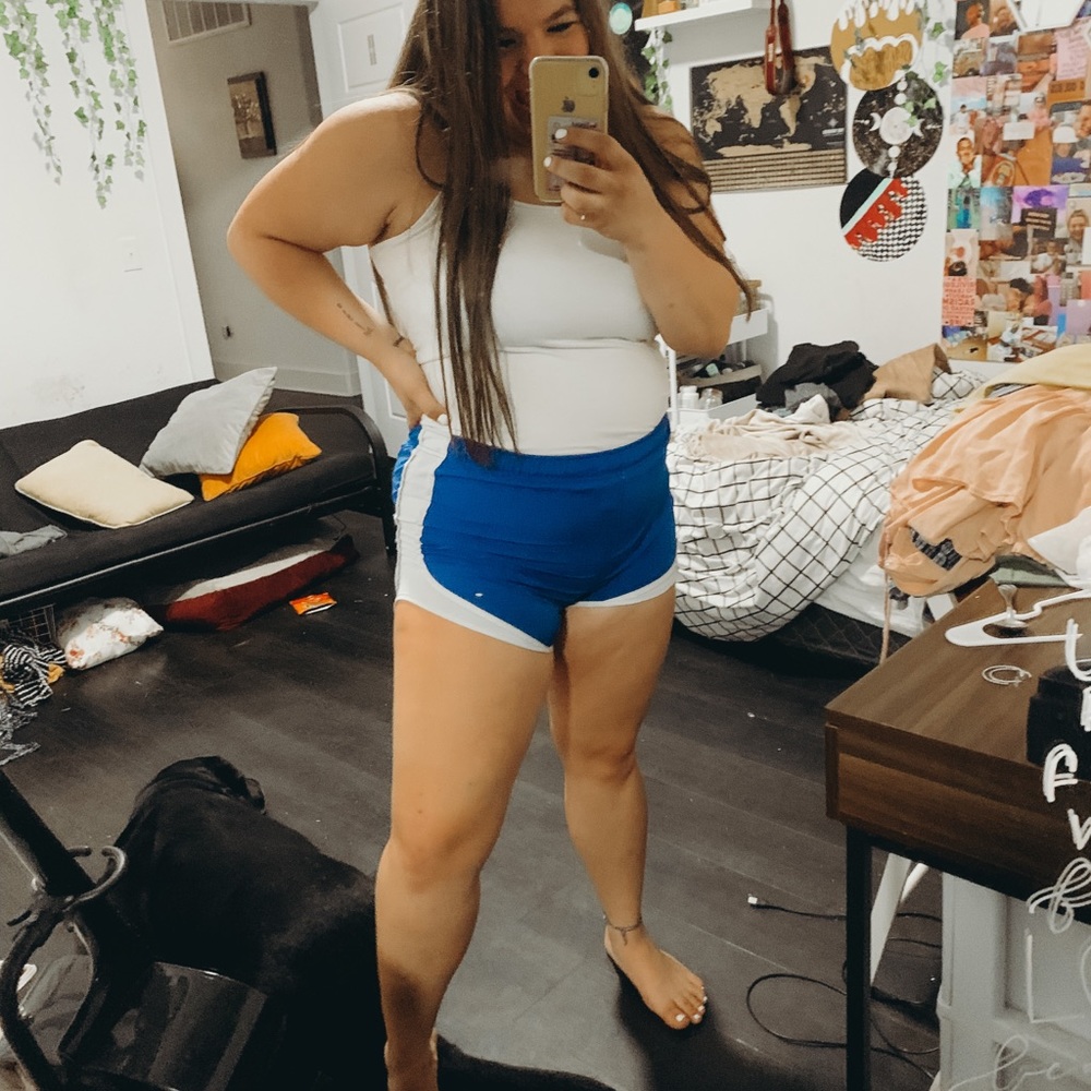 Blue Nike shorts